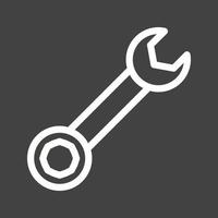 Wrench Line Inverted Icon vector
