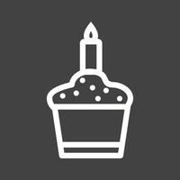 vela en línea de muffin icono invertido vector