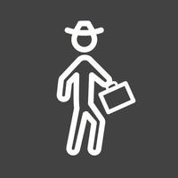 Elegant Man Line Inverted Icon vector