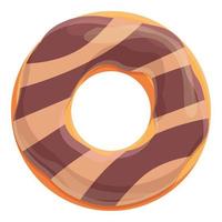 tratar el vector de dibujos animados de icono de donut. crema de azúcar