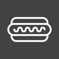 Hot Dog Line Inverted Icon vector