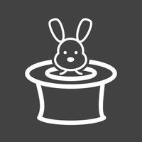 Rabbit in Hat Line Inverted Icon vector