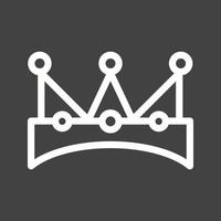 icono invertido de la línea de la corona del rey vector