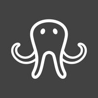 Octopus Face Line Inverted Icon vector