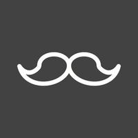 icono de línea de bigote invertida vector