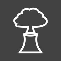 Volcano Erupting Line Inverted Icon vector