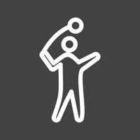 Hammer Throw Line Inverted Icon vector