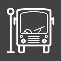 Bus Stop Line Inverted Icon vector