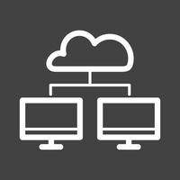 Cloud Connectivity Line Inverted Icon vector