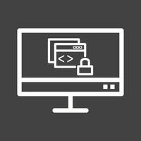 Secure Code Line Inverted Icon vector
