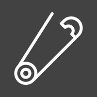 Open Safety Pin Line Inverted Icon vector