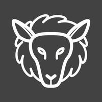 Lamb Face Line Inverted Icon vector