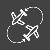 Round Travel Flights Line Inverted Icon vector