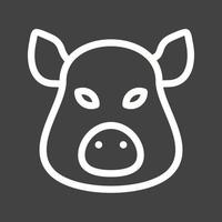 Pig Face Line Inverted Icon vector