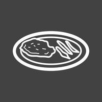 Veal Cutlet Line Inverted Icon vector