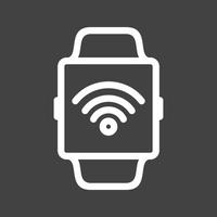 icono invertido de línea conectada wifi vector