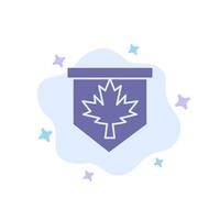 Tag Leaf Canada Sign Blue Icon on Abstract Cloud Background vector