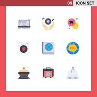 Stock Vector Icon Pack of 9 Line Signs and Symbols for file document music shopping offer Editable Vector Design Elements