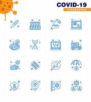 Simple Set of Covid19 Protection Blue 25 icon pack icon included search appointment clean question medical viral coronavirus 2019nov disease Vector Design Elements