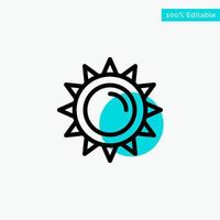 Sun Brightness Light Spring turquoise highlight circle point Vector icon