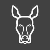 Kangaroo Face Line Inverted Icon vector