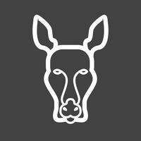 Kangaroo Face Line Inverted Icon vector