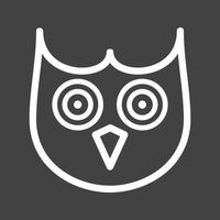Owl Face Line Inverted Icon vector