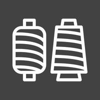Spools of Thread Line Inverted Icon vector