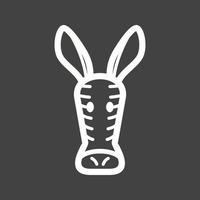 Zebra Face Line Inverted Icon vector