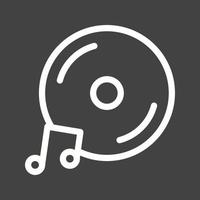 Music CD Line Inverted Icon vector