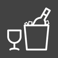Wine Bottle in Ice Line Inverted Icon vector