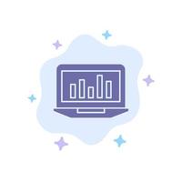 Laptop Graph Analytics Monitoring Statistics Blue Icon on Abstract Cloud Background vector