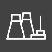 Nuclear Plant Line Inverted Icon vector