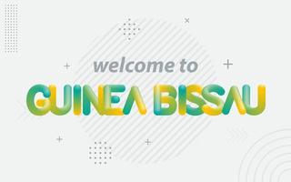 bienvenido a guinea-bissau. tipografía creativa con efecto de mezcla 3d vector