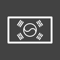 South Korea Line Inverted Icon vector