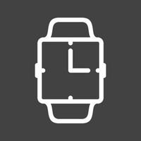 Analog Clock Line Inverted Icon vector