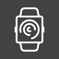 reloj línea de actividad icono invertido vector