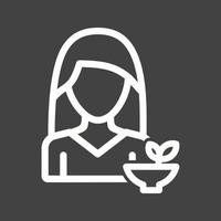 Woman Healthy Food Line Inverted Icon vector