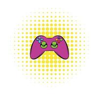 Video game controller icon, comics style vector