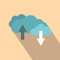 Clouds with arrows flat icon vector