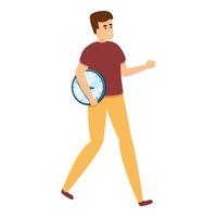 Personal time management icon, cartoon style vector