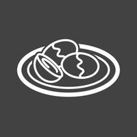 Plum Dumplings Line Inverted Icon vector