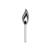 Burning match black simple icon vector