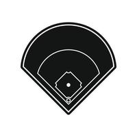 campo de beisbol icono simple negro vector