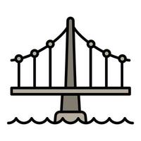 Building bridge icon, outline style vector