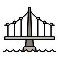 Building bridge icon, outline style vector