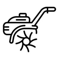 Walk-behind tractor icon, outline style vector