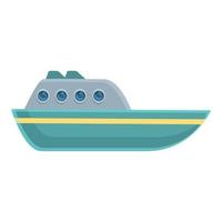 icono de barco de mar, estilo de dibujos animados vector