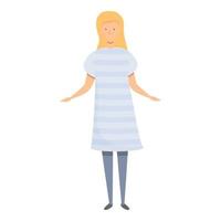 vector de dibujos animados de icono de vestido de niña de línea. chico de moda