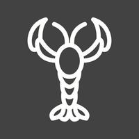 Lobster Line Inverted Icon vector